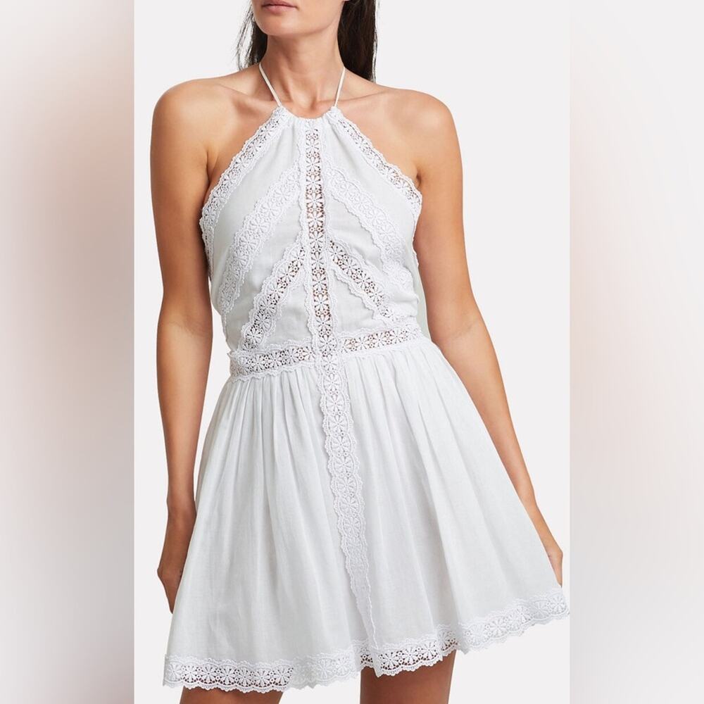 Charo Ruiz Kim Lace-Trimmed Cotton Dress Size Small